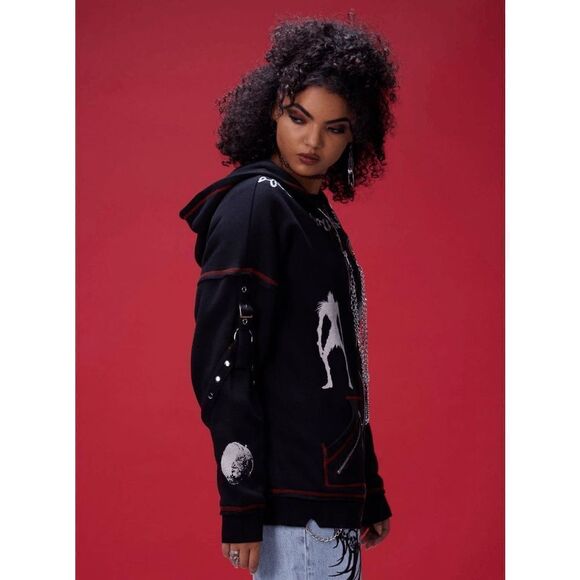 Death Note Emo Punk Anime Manga Hardware Girls Oversized Hoodie XS, S, M, L, XXL - Picture 3 of 4